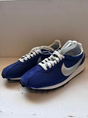 Nike Royal Blue and White Retro Runner Sneakers